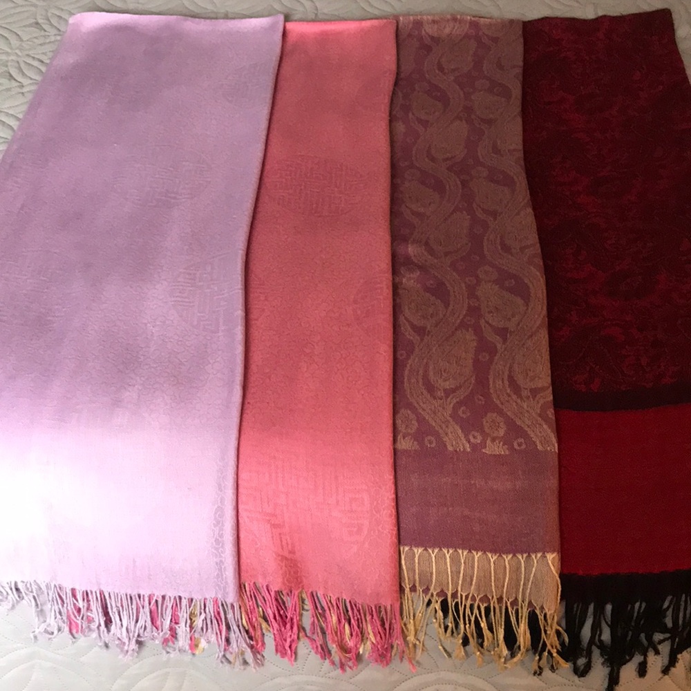 (SOLD- NOT FOR SALE) 4pcs. Pashmina Shawl/Scarves